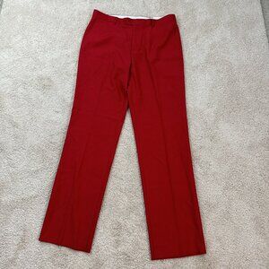 Concitor Los Angeles Pants Mens 38 Dress Trousers Slacks Flat Front Red Unhemmed